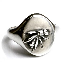 Silver Bee signet ring