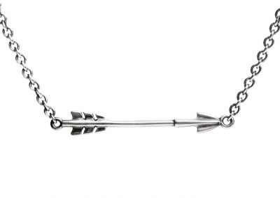Silver arrow on chain necklace