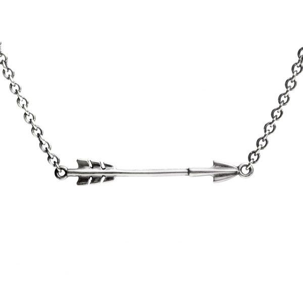 Silver arrow on chain necklace